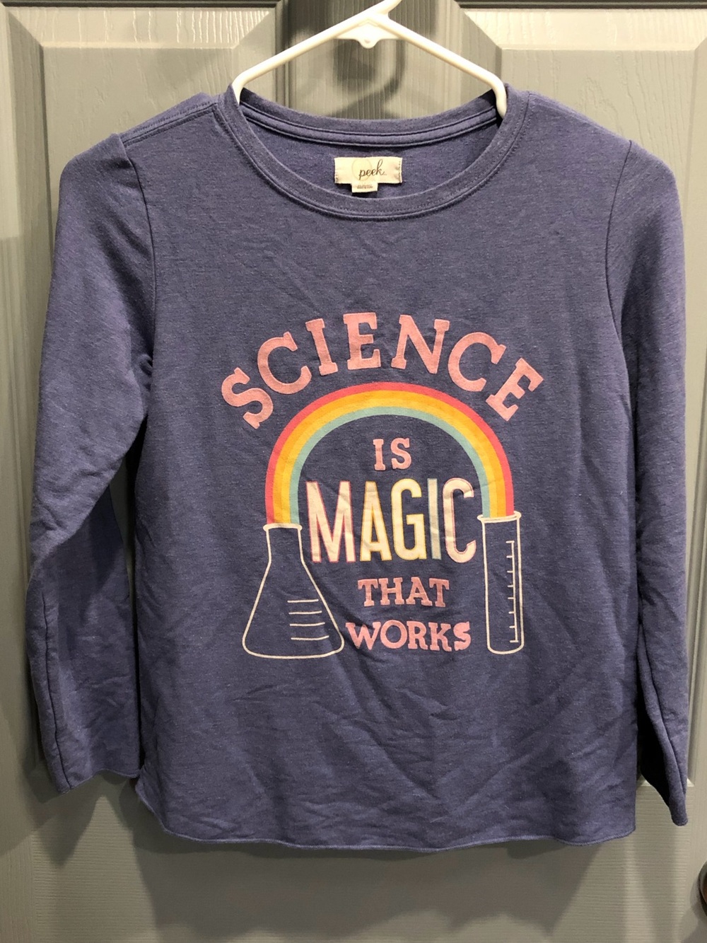 Peek Navy Long-Sleeve Tee with Rainbow Science Graphic